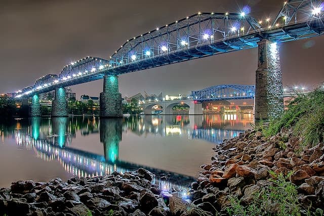 Chattanooga city lights at night